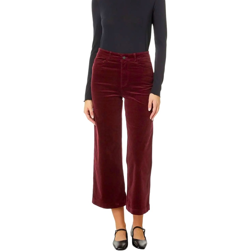 Anessa Wide Leg Pant - Dark Oxblood Corduroy 31